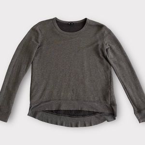 W by Wilt Women’s Sweatshirt Top Small Cotton Blend High Low Hem Cozy Neutral